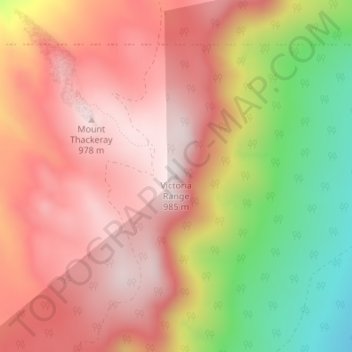 Victoria Range topographic map, elevation, terrain