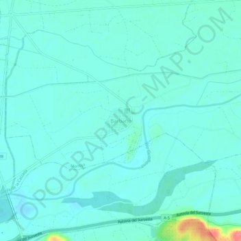 Barbaño topographic map, elevation, terrain