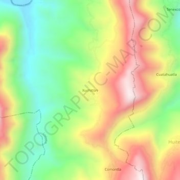 Xuchitlán topographic map, elevation, terrain