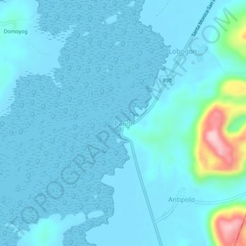 Pangi topographic map, elevation, terrain