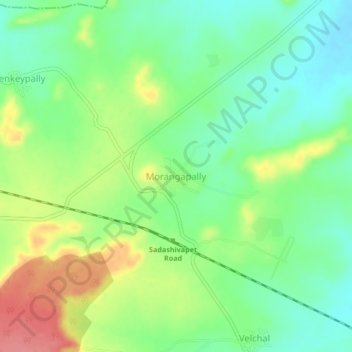 Morangapally topographic map, elevation, terrain
