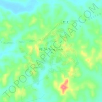 FELDA Tenggaroh 2 topographic map, elevation, terrain