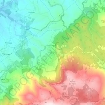 Pragança topographic map, elevation, terrain