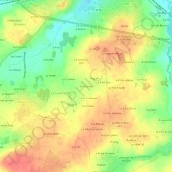 La Fresnay topographic map, elevation, terrain