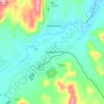 Steelpoort topographic map, elevation, terrain