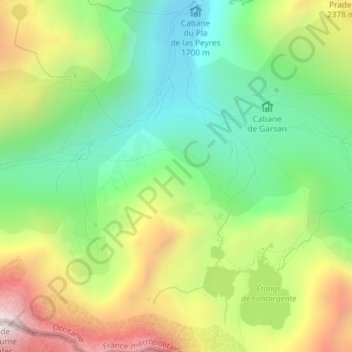 Pinet topographic map, elevation, terrain