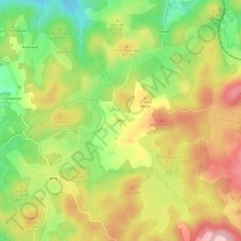 Orluc topographic map, elevation, terrain