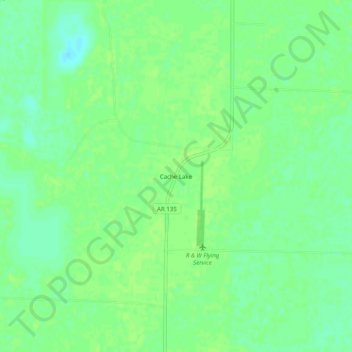 Cache Lake topographic map, elevation, terrain