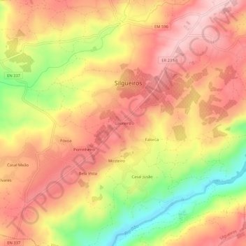 Loureiro topographic map, elevation, terrain