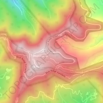 Mollie Gap topographic map, elevation, terrain