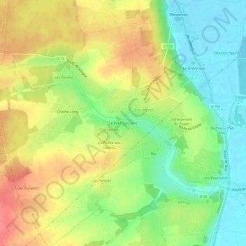 Le Petit Sancerre topographic map, elevation, terrain