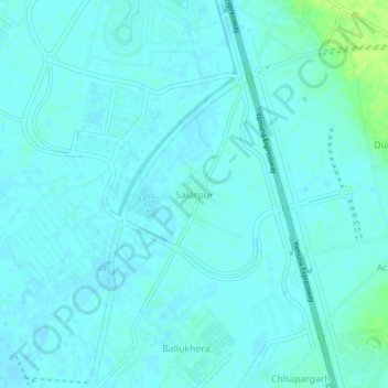 Salarpur topographic map, elevation, terrain