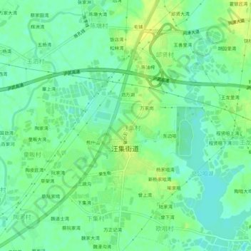 坡下湾 topographic map, elevation, terrain