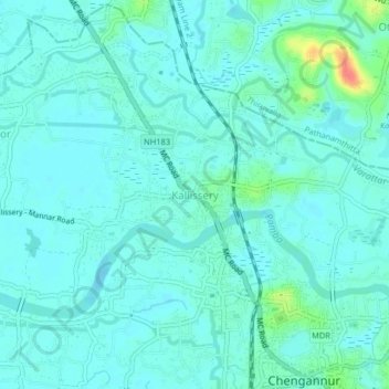 Kallissery topographic map, elevation, terrain