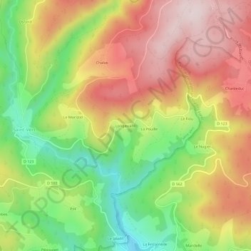 Longevialle topographic map, elevation, terrain