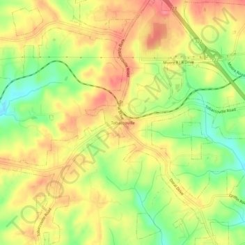 Tobaccoville topographic map, elevation, terrain