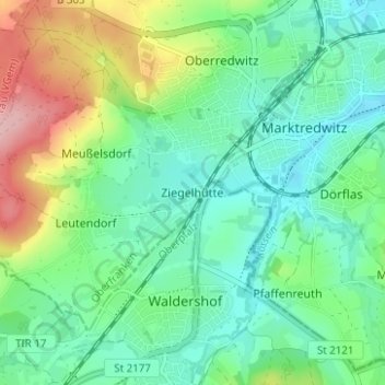Ziegelhütte topographic map, elevation, terrain