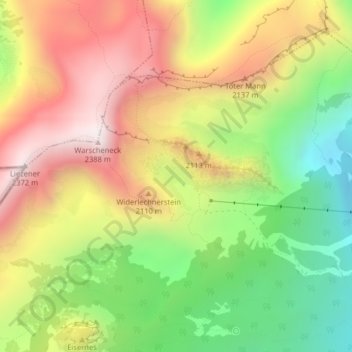 Frauenkar topographic map, elevation, terrain