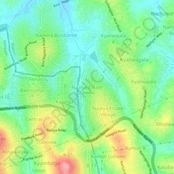Naalya Estate topographic map, elevation, terrain