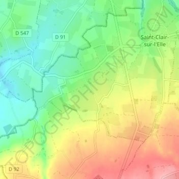 Noron topographic map, elevation, terrain