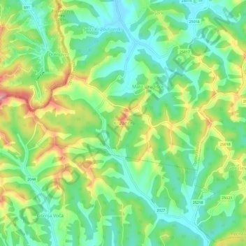 Križanče topographic map, elevation, terrain