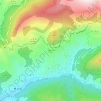 Fórnols topographic map, elevation, terrain