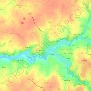 Les Ajonnets topographic map, elevation, terrain