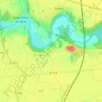 Barneau topographic map, elevation, terrain
