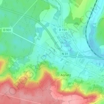 Gicourt topographic map, elevation, terrain