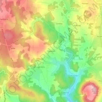 Freycenet topographic map, elevation, terrain