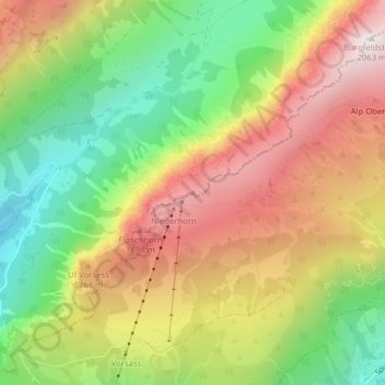 Niederhorn topographic map, elevation, terrain