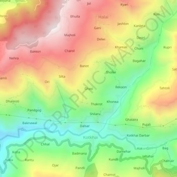 Ghasi topographic map, elevation, terrain