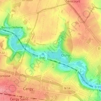 Immarmont topographic map, elevation, terrain