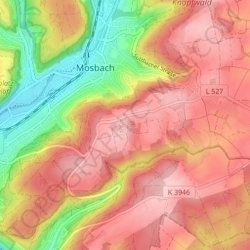 Hardhof topographic map, elevation, terrain