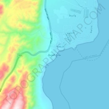 Nuweiba al Muzeinah topographic map, elevation, terrain