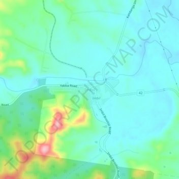 Imbil topographic map, elevation, terrain