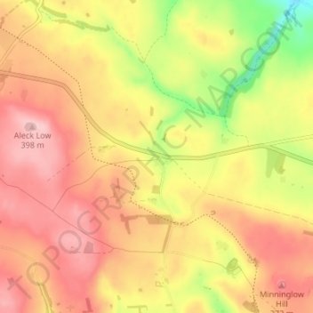 Pikehall topographic map, elevation, terrain
