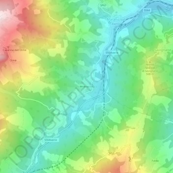 Molinaccio topographic map, elevation, terrain