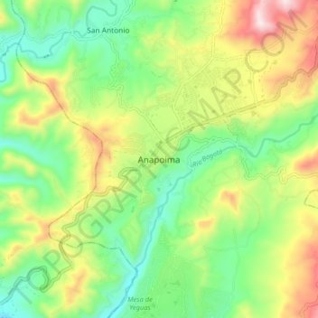 Anapoima topographic map, elevation, terrain