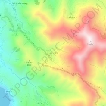 Laitsoke topographic map, elevation, terrain