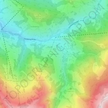 Bachwinkl topographic map, elevation, terrain