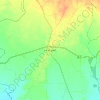 Naraingarh topographic map, elevation, terrain