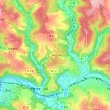 Streitholz topographic map, elevation, terrain