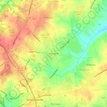 Bellingham topographic map, elevation, terrain