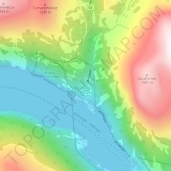 Møllsbygda topographic map, elevation, terrain