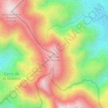 Cerro de la Volanta topographic map, elevation, terrain