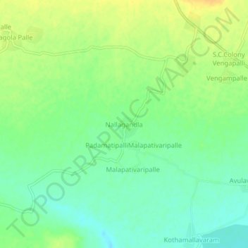 Nallagandla topographic map, elevation, terrain