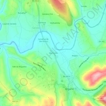 São Pedro topographic map, elevation, terrain