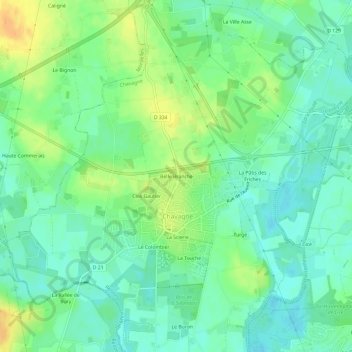 Belle Branche topographic map, elevation, terrain