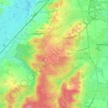 Deuringen topographic map, elevation, terrain